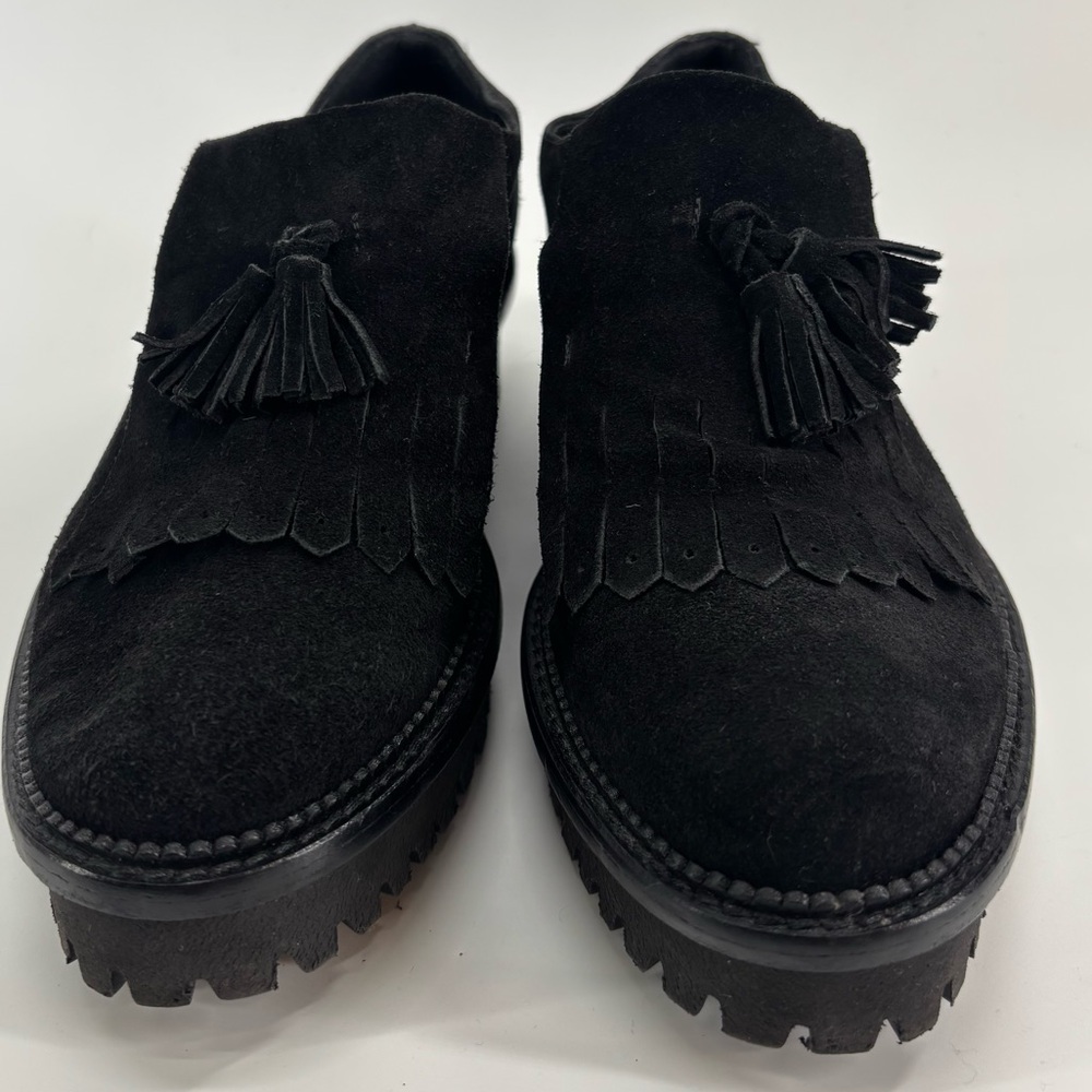 Cordani Italian black suede loafers with chunky heel and tassels size 39 - Picture 10 of 10